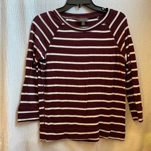 Mix by 41 Hawthorne maroon striped tee
